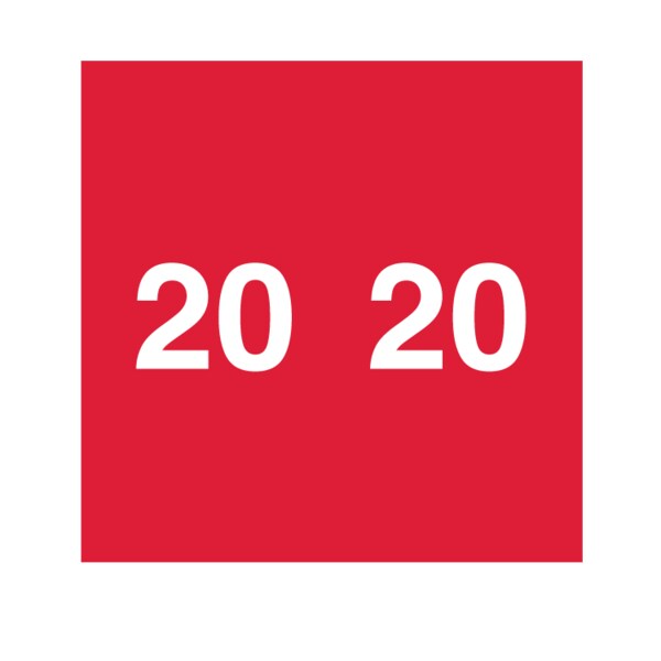 2020 Ames Year Bands 1-7/8" x 1-7/8" Red Reverse